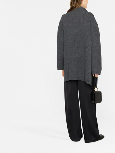 Shop Totême Ribbed-knit Half-zip Jumper In Grey