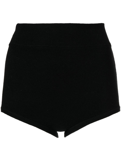Shop Cashmere In Love Felix Knitted Logo-patch Shorts In Black