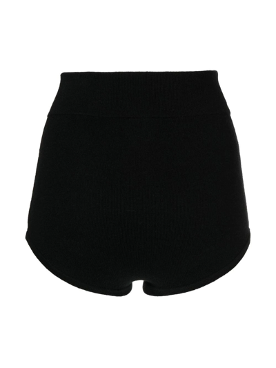 Cashmere In Love Felix Knitted Logo-patch Shorts In Black