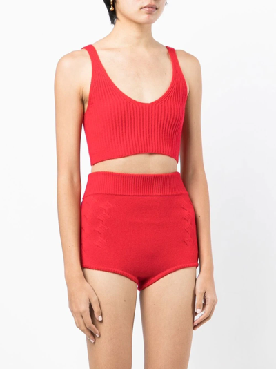 Shop Cashmere In Love Reese Cashmere-blend Bralette In Red