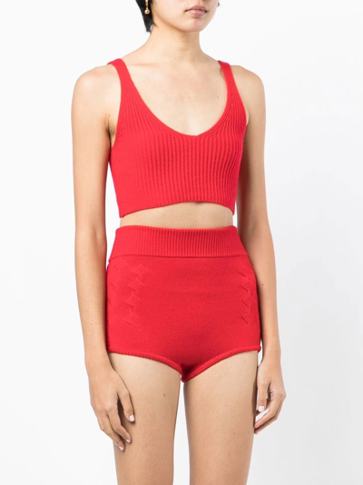 Cashmere In Love Reese Cashmere-blend Bralette In Red