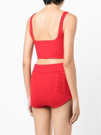 Shop Cashmere In Love Reese Cashmere-blend Bralette In Red