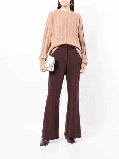 Shop Cashmere In Love Millie Ribbed-knit Jumper In Brown