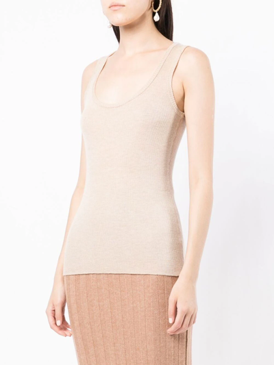 Cashmere In Love Paula Cashmere Tank Top In Brown