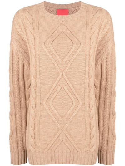 Shop Cashmere In Love Alaska Chunky-knit Jumper In Brown