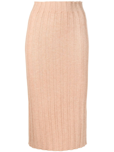 Shop Cashmere In Love Lenny Cashmere Pencil Skirt In Brown