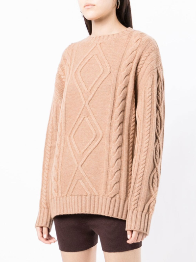 Shop Cashmere In Love Alaska Chunky-knit Jumper In Brown