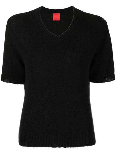 Shop Cashmere In Love Miller Fine-knit Top In Black