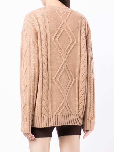 Shop Cashmere In Love Alaska Chunky-knit Jumper In Brown