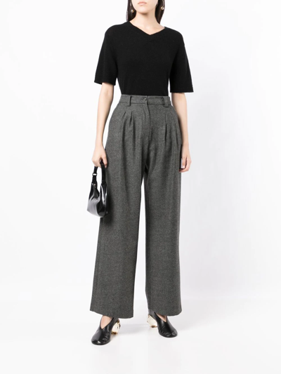 Cashmere In Love Miller Fine-knit Top In Black