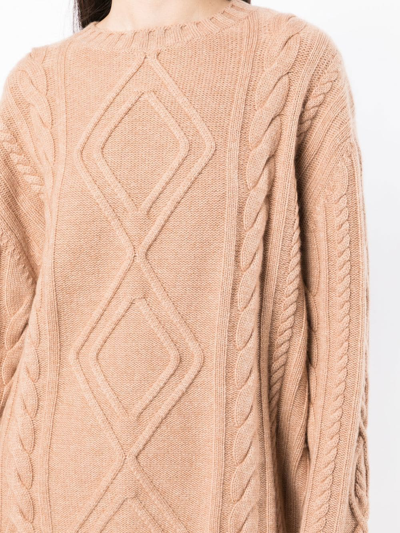 Shop Cashmere In Love Alaska Chunky-knit Jumper In Brown