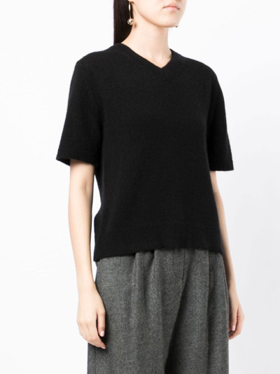 Shop Cashmere In Love Miller Fine-knit Top In Black