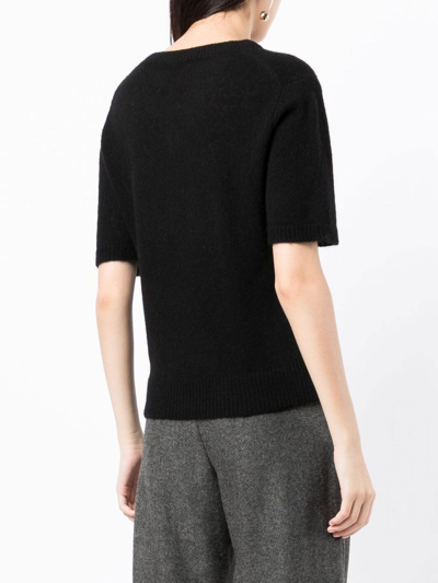 Shop Cashmere In Love Miller Fine-knit Top In Black