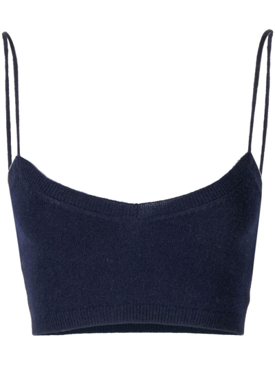 Shop Cashmere In Love Evie Knitted Cropped Top In Blue