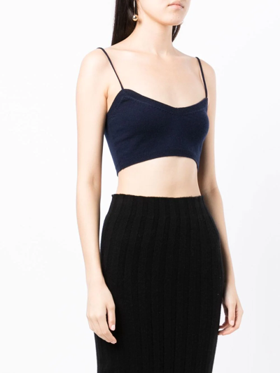 Shop Cashmere In Love Evie Knitted Cropped Top In Blue