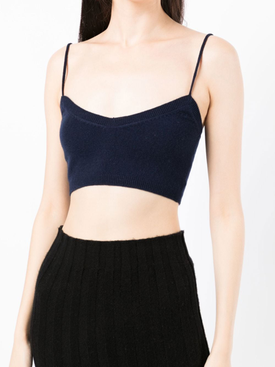 Shop Cashmere In Love Evie Knitted Cropped Top In Blue