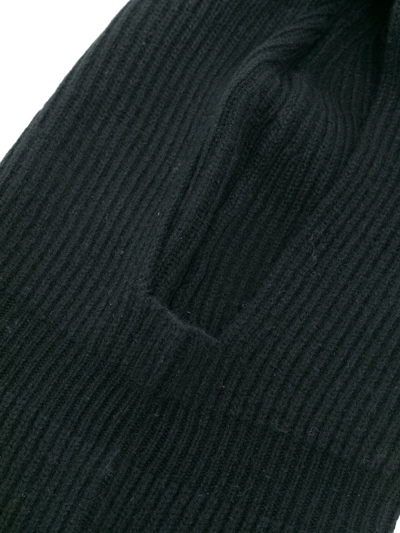 Shop Cashmere In Love Villars Ribbed Wool-cashmere Balaclava In Black
