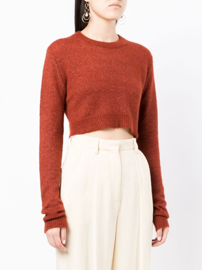 Shop Cashmere In Love Como Cropped Cashmere Jumper In Red