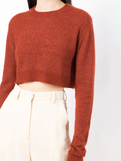 Shop Cashmere In Love Como Cropped Cashmere Jumper In Red