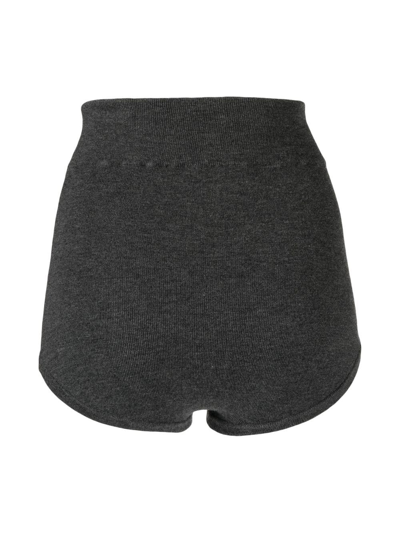 Shop Cashmere In Love Felix Knitted High-waist Shorts In Grey