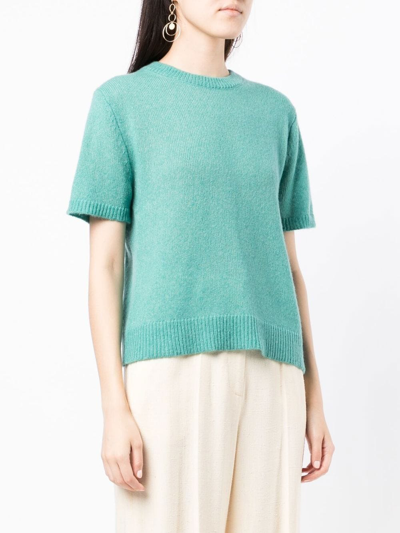 Cashmere In Love Sidley Fine-knit Top In Green