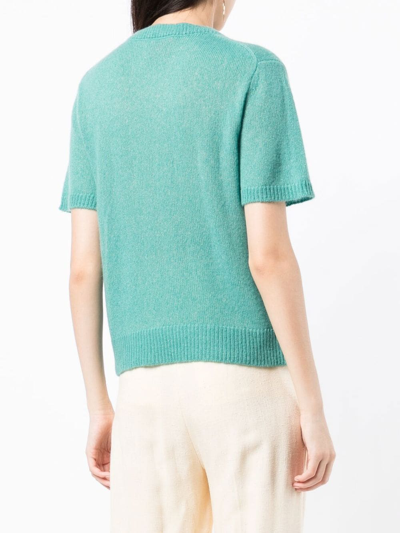 Cashmere In Love Sidley Fine-knit Top In Green
