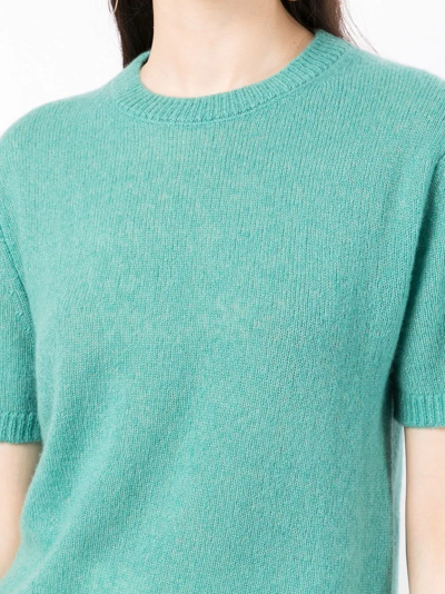 Cashmere In Love Sidley Fine-knit Top In Green