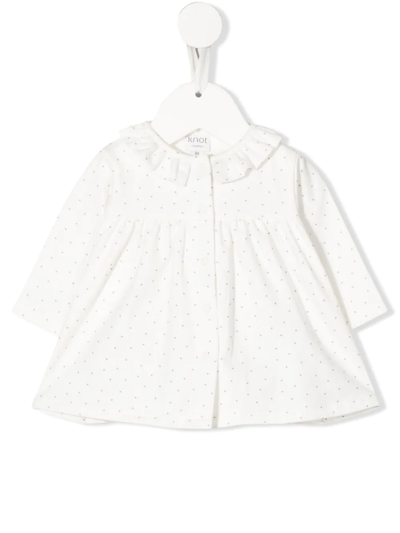 Shop Knot Mary Polka Dot-print Dress In White