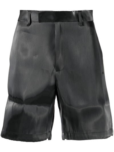 Shop Heliot Emil Liquid Metal Bermuda Shorts In Grey