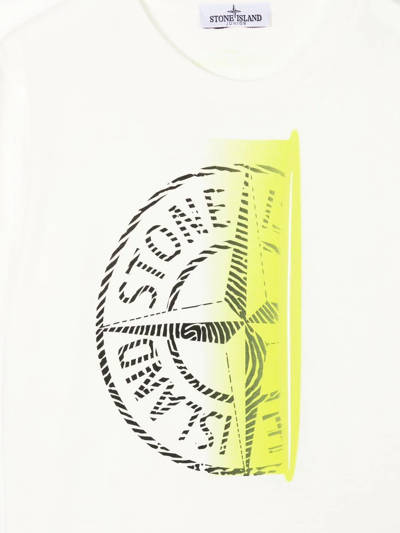 Stone Island Compass-print Cotton T-shirt In White