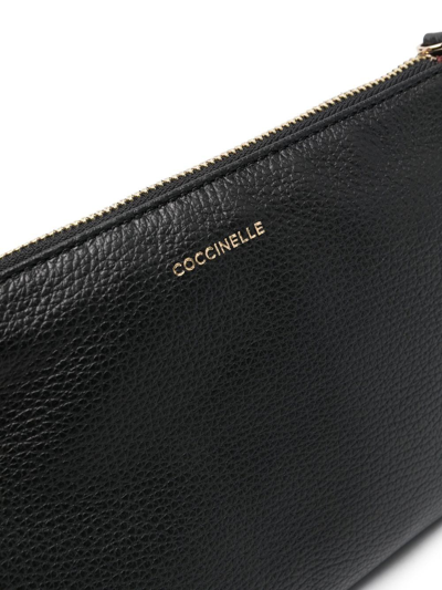 Coccinelle Pebbled-textured Cross-body Bag In Black