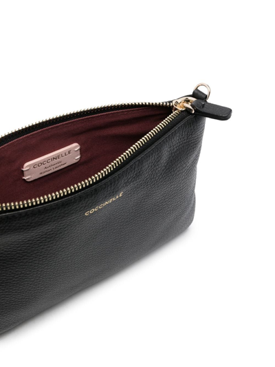 Coccinelle Pebbled-textured Cross-body Bag In Black
