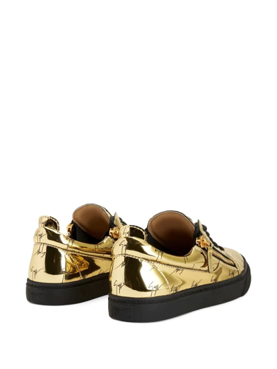 Shop Giuseppe Zanotti Nicki Low-top Sneakers In Gold