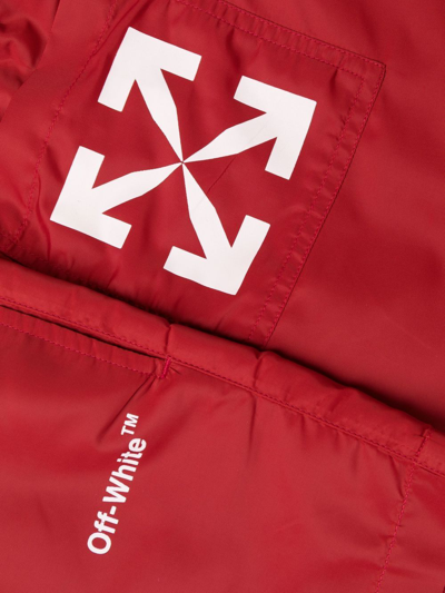 Shop Off-white Single Arrow Swim Shorts In Red