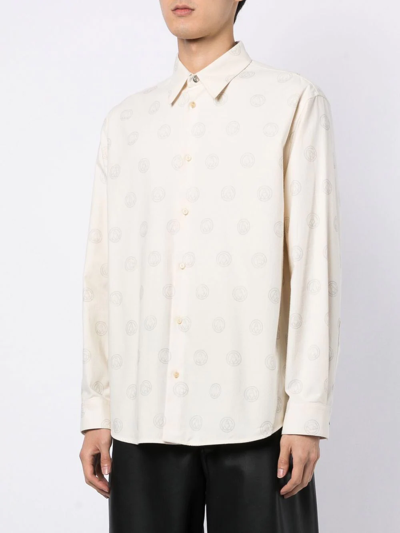 Shop Oamc Logo Embroidered Shirt In White