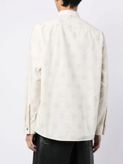 Shop Oamc Logo Embroidered Shirt In White