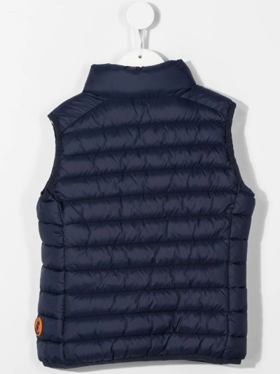 Shop Save The Duck High-neck Padded Gilet In Blue