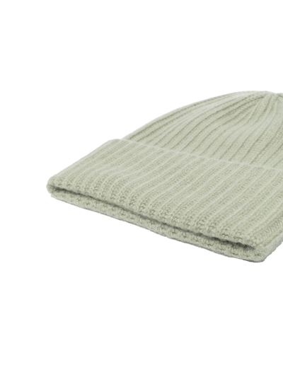 Shop Liska Rib-knit Cashmere Beanie In Green