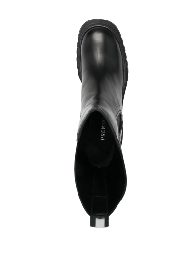 Premiata Block-heel Leather Boots In Black