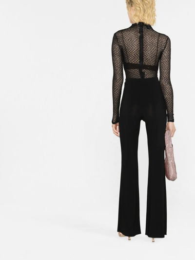 Shop Atu Body Couture Open-knit Sheer Top In Black