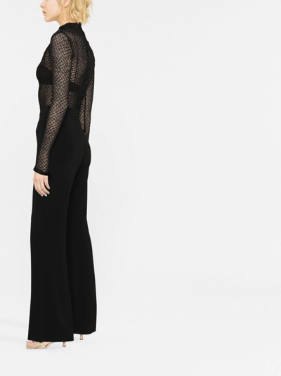 Shop Atu Body Couture Open-knit Sheer Top In Black