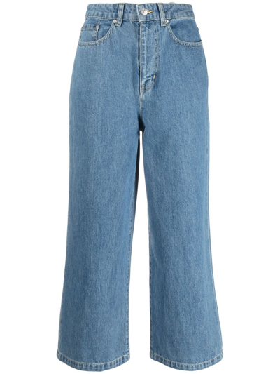Shop Kenzo High-rise Wide-leg Jeans In Blue