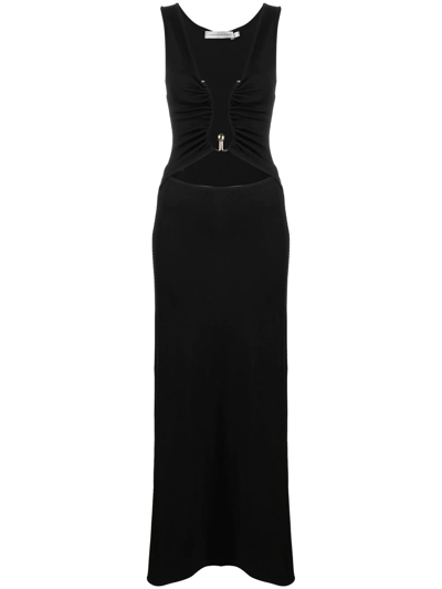 Christopher Esber Plunge Neckline Polar Orbit Dress In Black