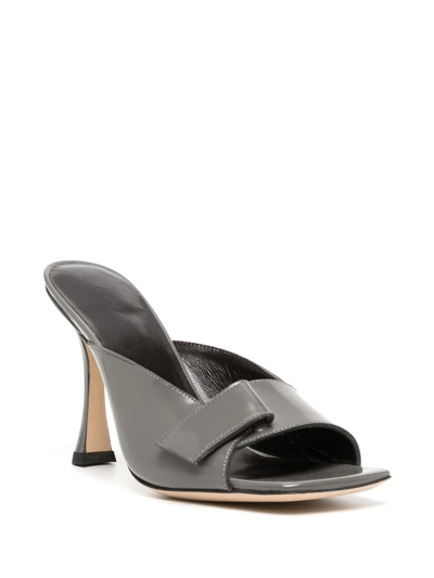 Shop By Far Olivia 100mm Mules In Grey