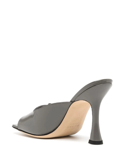 Shop By Far Olivia 100mm Mules In Grey