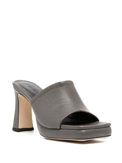 Shop By Far Belize Open-toe Mules In Grey