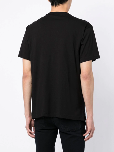 Shop Versace Jeans Couture Logo-print Crew-neck T-shirt In Black