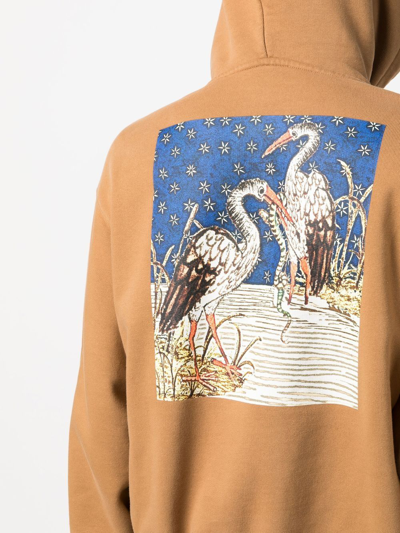 Shop Heron Preston Graphic-print Cotton Hoodie In Brown