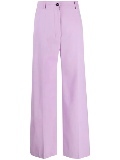 Shop Patou Iconic Virgin-wool Trousers In Purple