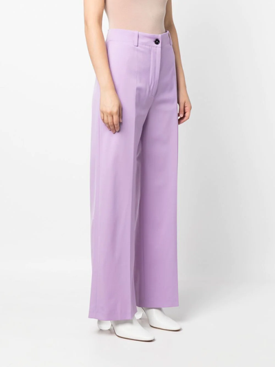 Shop Patou Iconic Virgin-wool Trousers In Purple